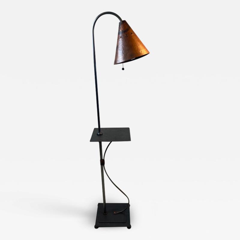 Walter Von Nessen STYLISH ART DECO REVIVAL COPPER AND STEEL FLOOR LAMP