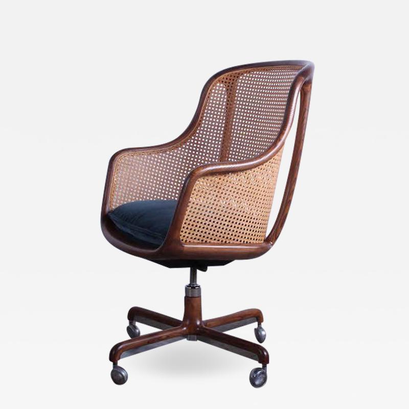 Ward Bennett Caned Swivel Desk Chairs by Ward Bennett