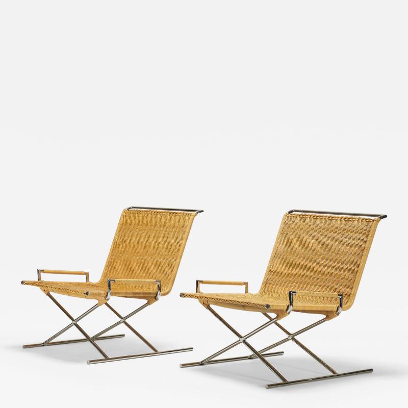 Ward Bennett Pair of Sled Lounge Chairs c 1966