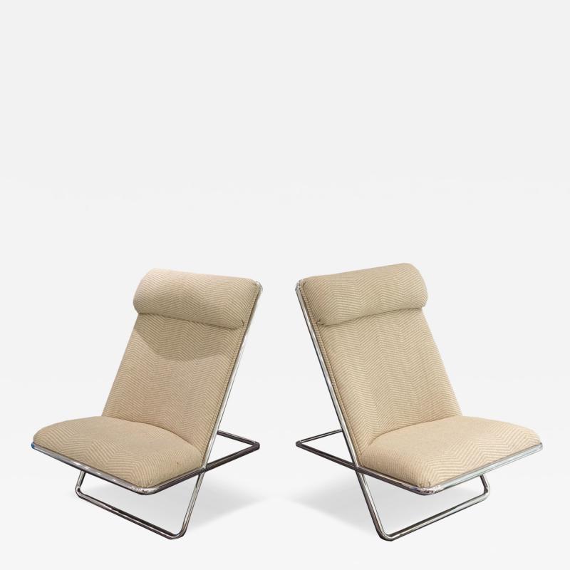 Ward Bennett Pair of Vintage Ward Bennett Scissor Chairs