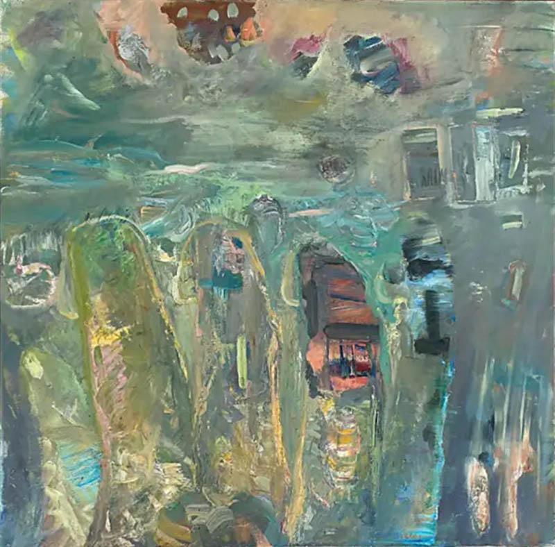Warren Fischer Vintage Warren Fischer Abstract Oil Painting