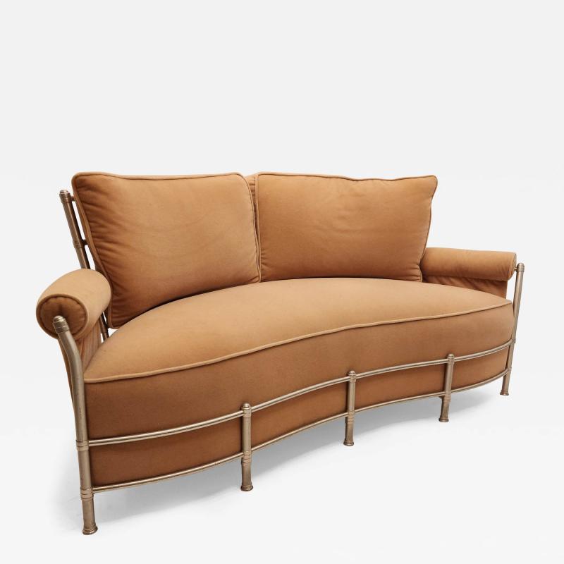 Warren McArthur Rare Warren McArthur Curved Park Avenue Sofa Serpentine Front