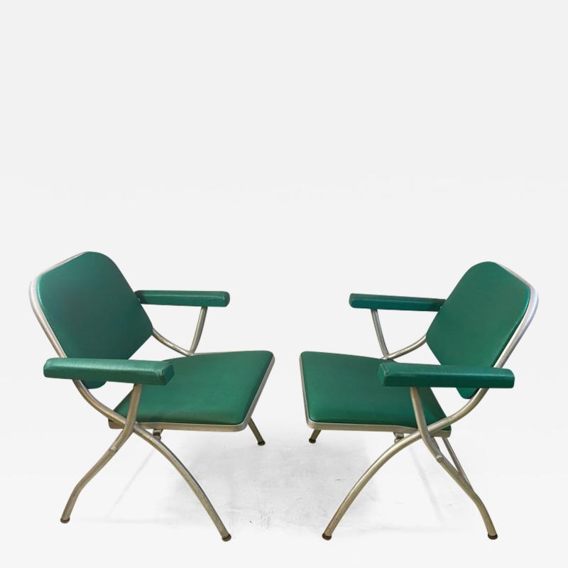 Warren McArthur WARREN MCARTHUR ALUMINUM PAIR OF FOLDING CHAIRS