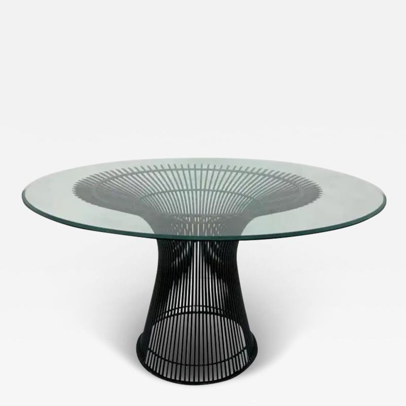 Warren Platner Mid Century Modern Warren Platner Knoll Steel Dining Table with Glass Top