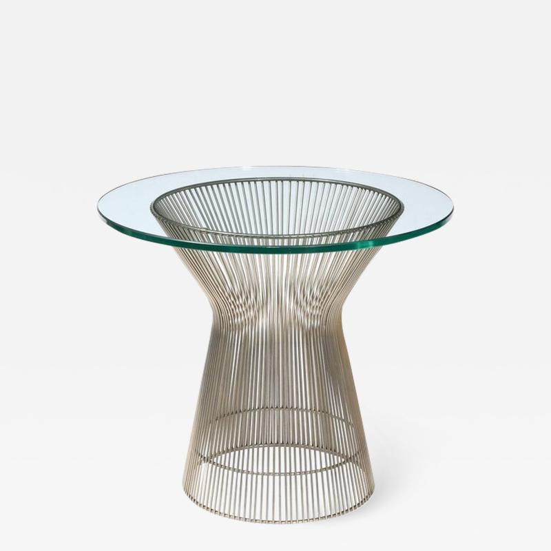 Warren Platner Mid Century Modernist Bent Polished Nickel Side Table by Warren Platner