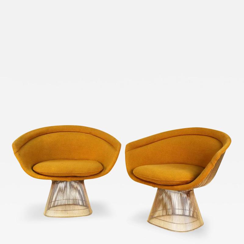 Warren Platner Pair Knoll International Warren Platner Wire Lounge Chair