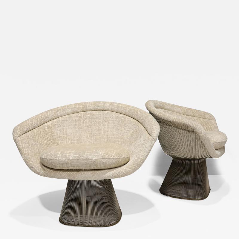 Warren Platner Pair of 1960s Warren Platner Lounge Chairs in French Boucle