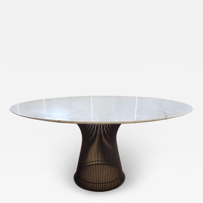 Warren Platner Warren Platner Original White Marble Top Bronze Dining Table Knoll 1960s