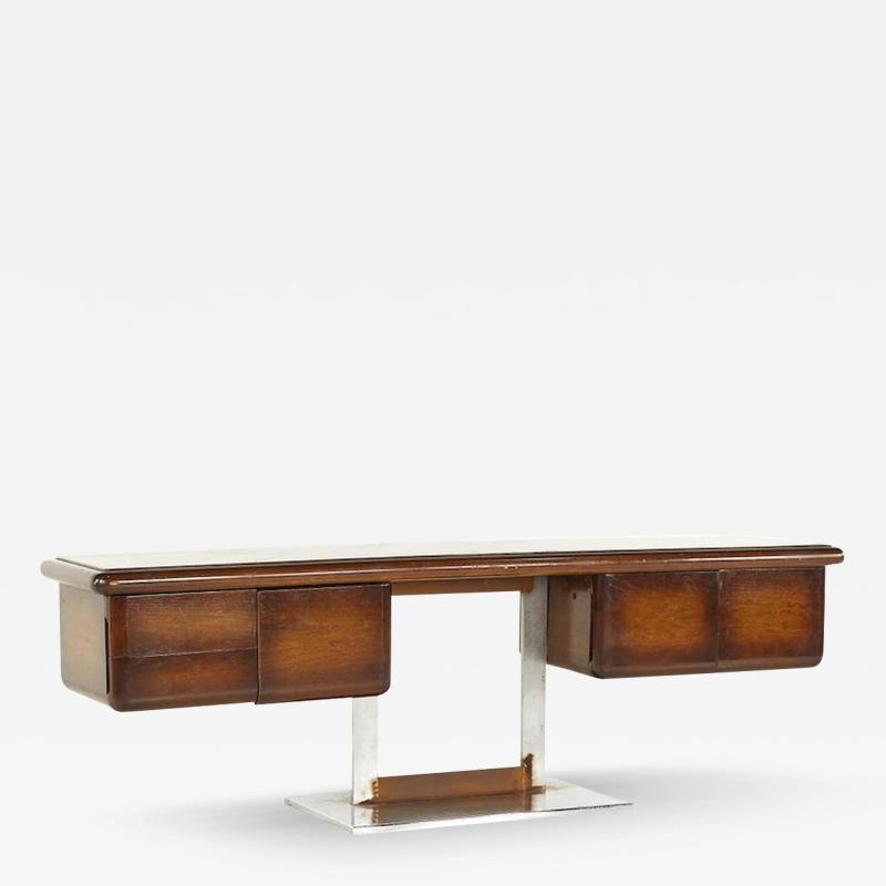 Warren Platner Warren Platner Style Mid Century Walnut and Chrome Credenza