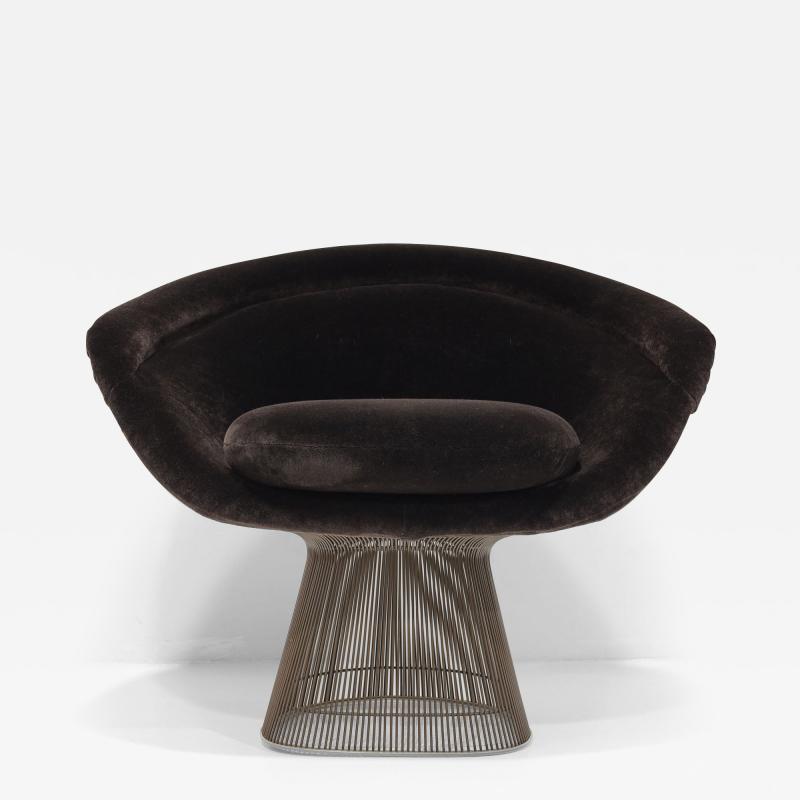 Warren Platner Warren Platner for Knoll Bronze Frame Lounge Chair in Holly Hunt Mohair