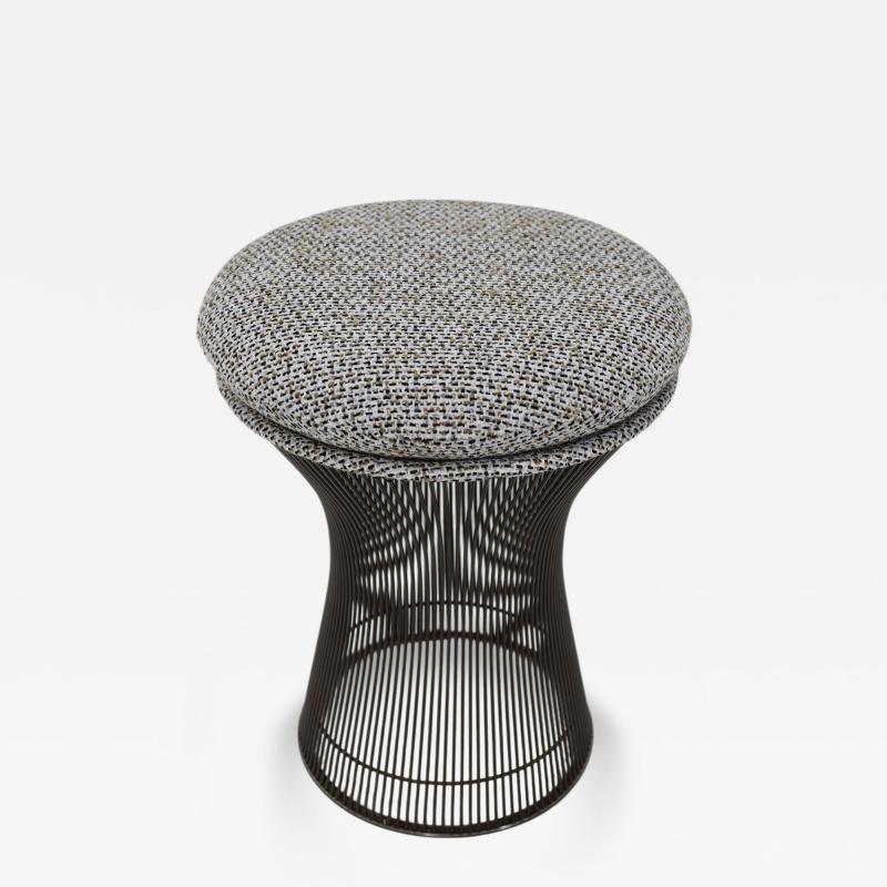 Warren Platner Warren Platner for Knoll Bronze Stool in Textured Boucle