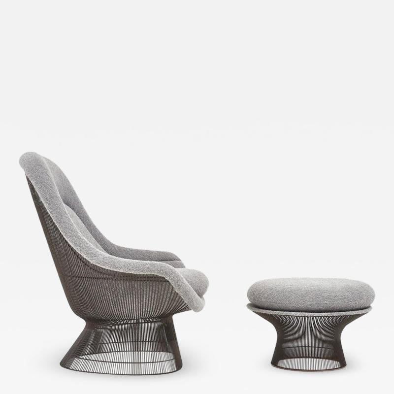 Warren Platner for Knoll Bronze Lounge Chair with Ottoman 