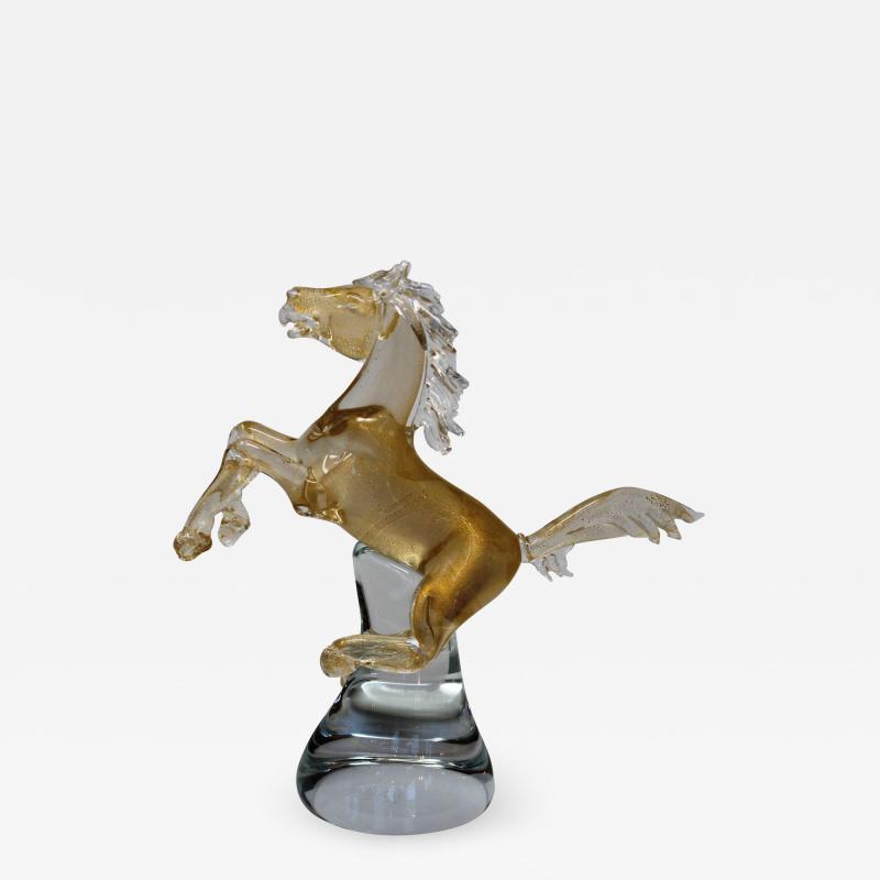 Wave Murano Glass Stallion Hand Formed in Murano