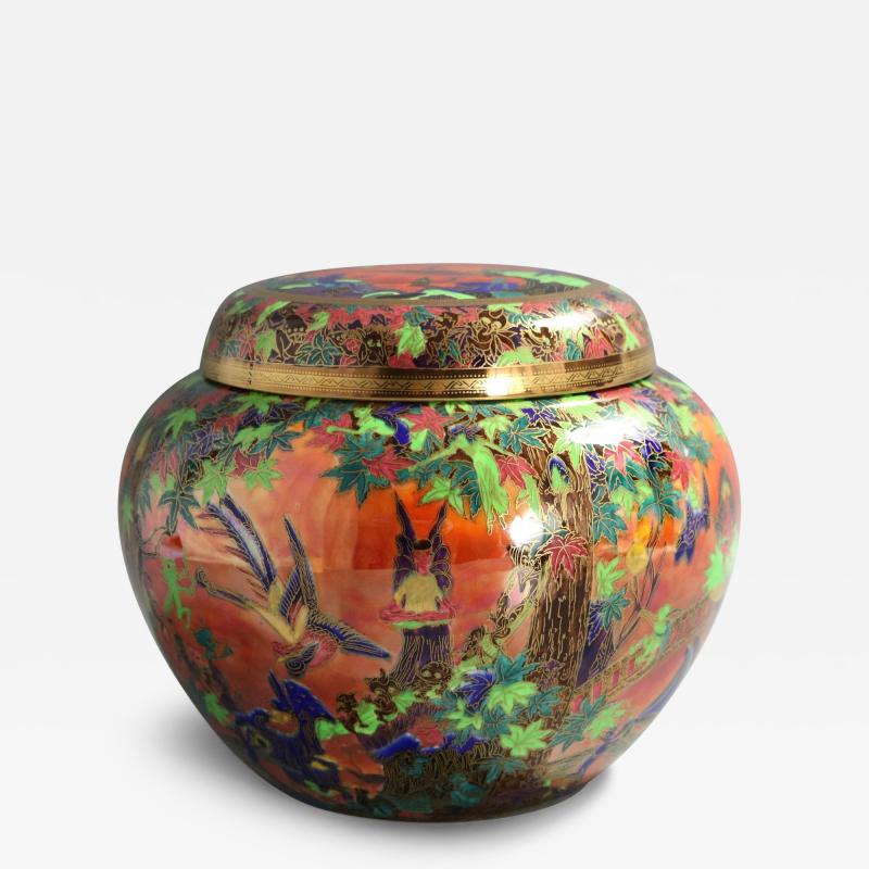 Wedgwood Flame Fairyland Lustre Fairy Slide Covered Vase