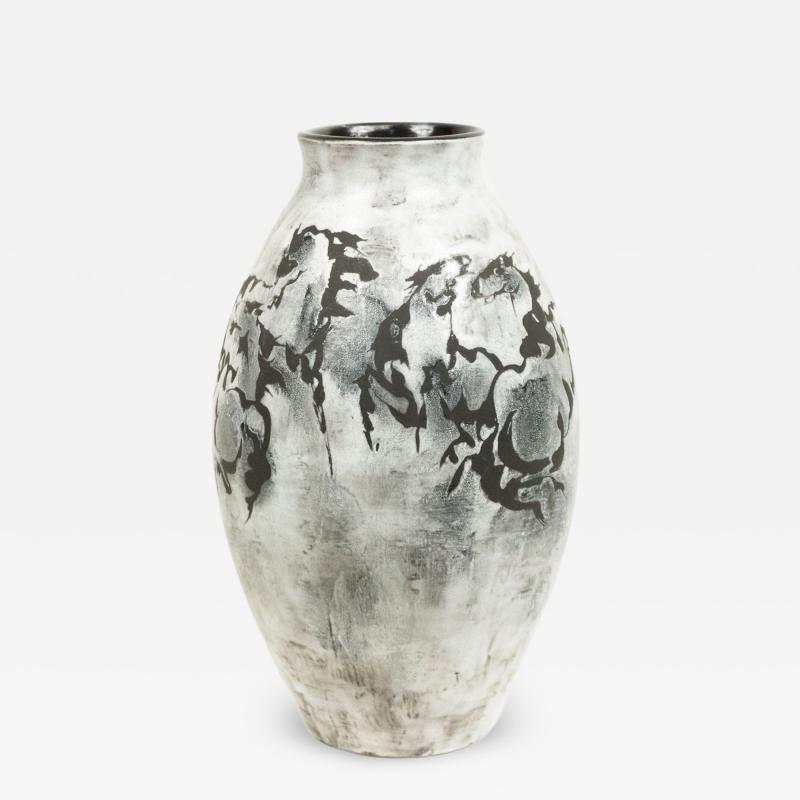 White Ceramic Horse Design Vase