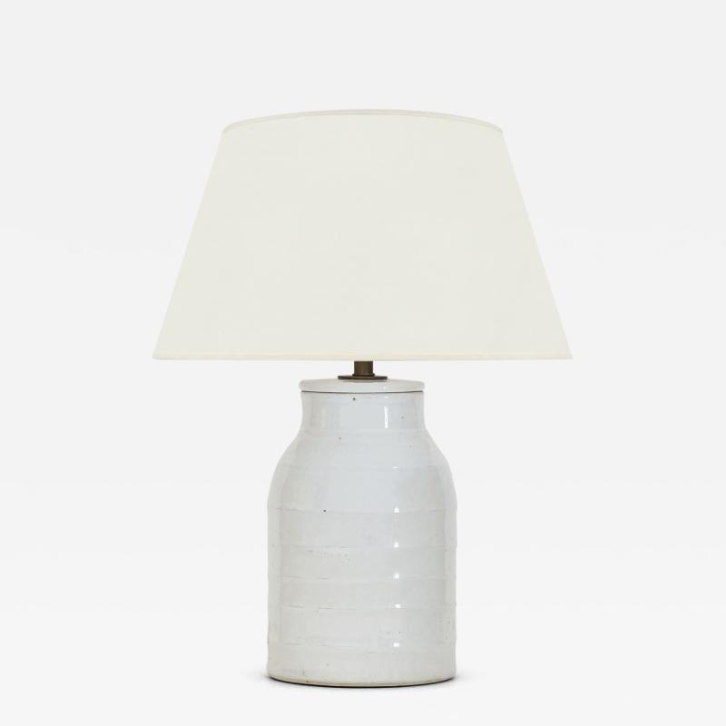 White Ironstone Table Lamp