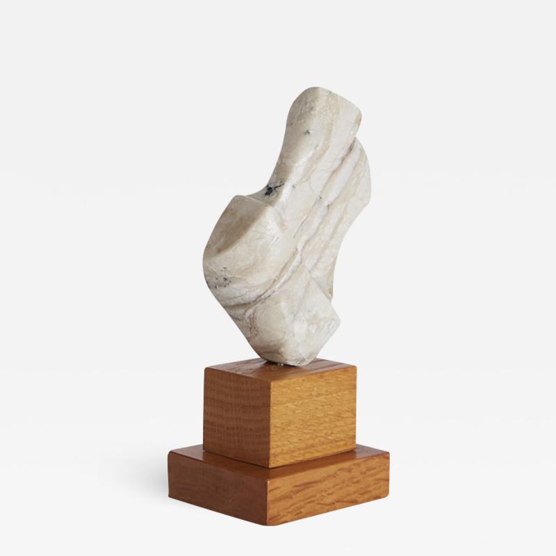 White Marble Oak Base Sculpture