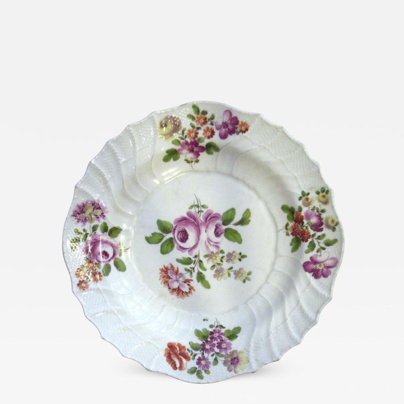 White Plate with Center Rose with Surrounding Floral Detail on the Rim