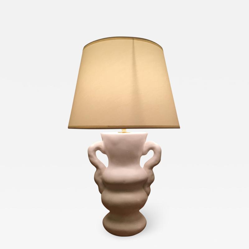 White Polished Plaster Table Lamp by Dorian Caffot de Fawes