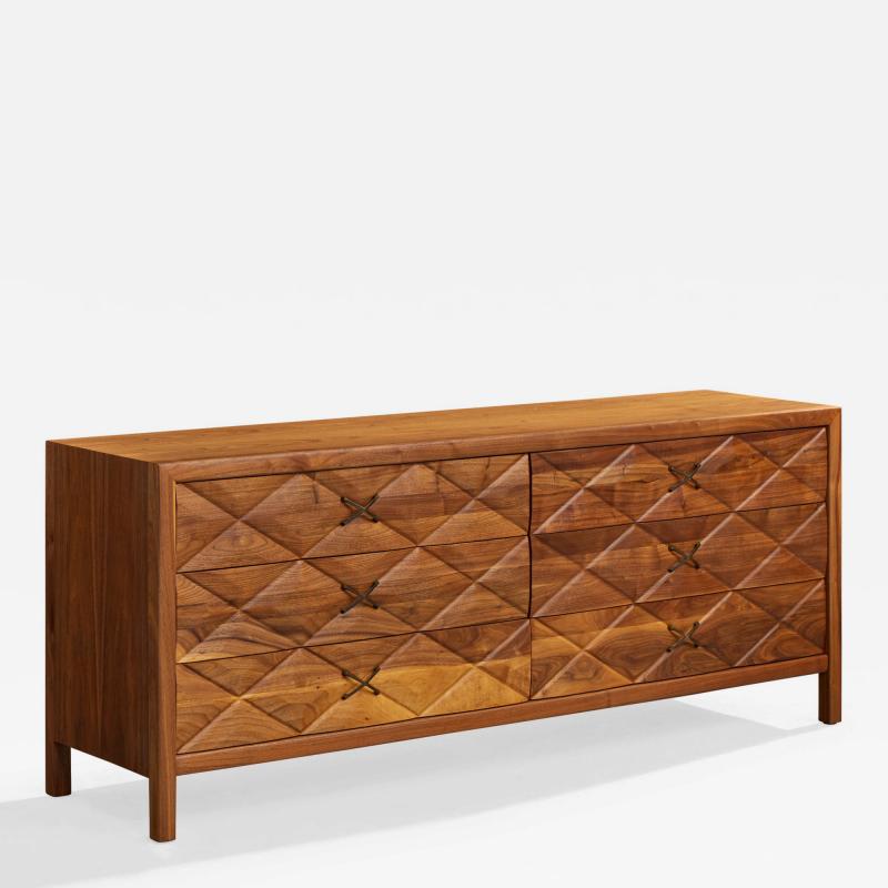 Widdicomb Dresser with Oak and Brass USA 1950s