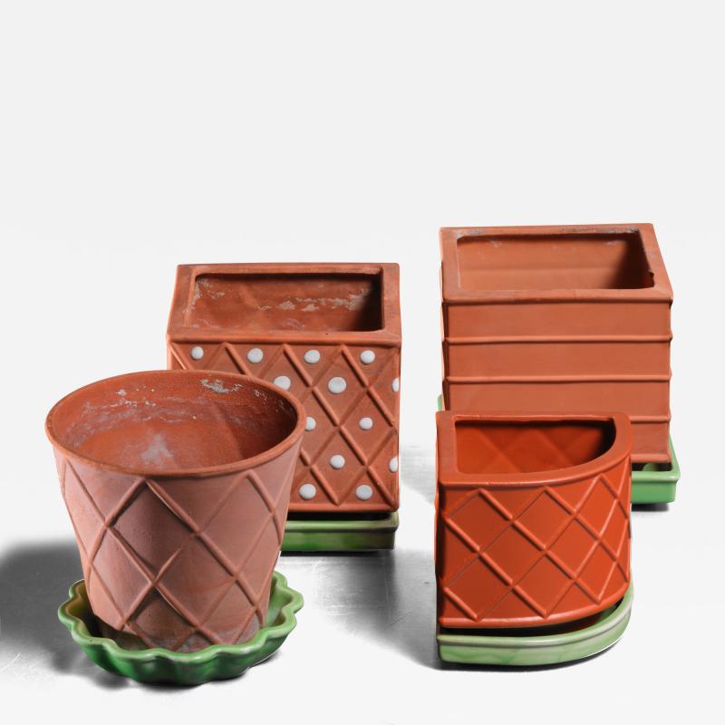 Wilhelm K ge Set of 4 Wilhelm K ge ceramic planters for Gustavsberg