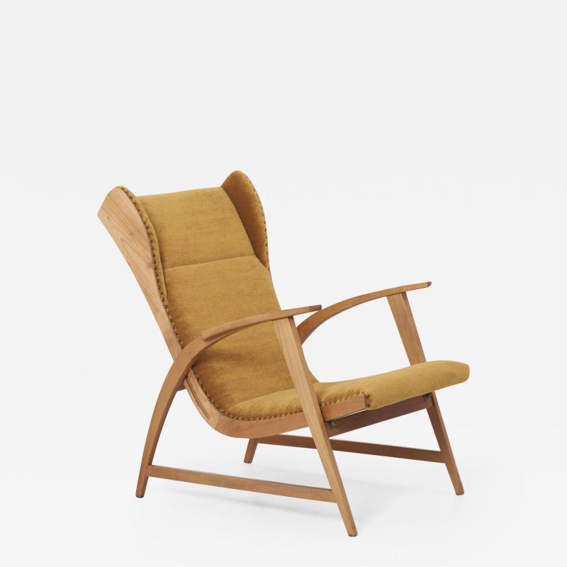 Wilhelm Knoll Antimott Lounge Chair by Wilhelm Knoll in Mohair Fabric