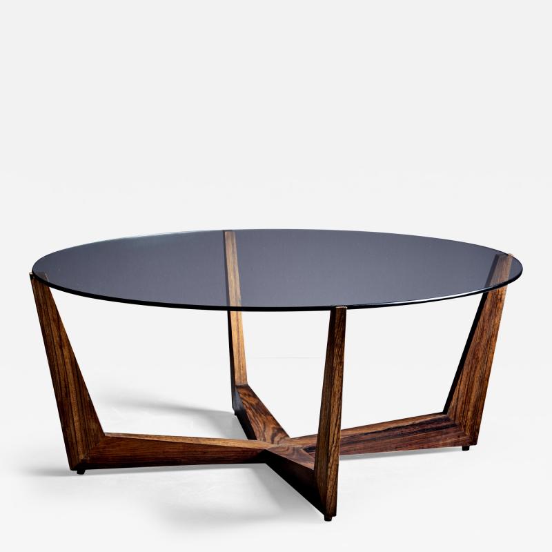 Wilhelm Renz Rosewood Coffee Table with Glass Top by Wilhelm Renz