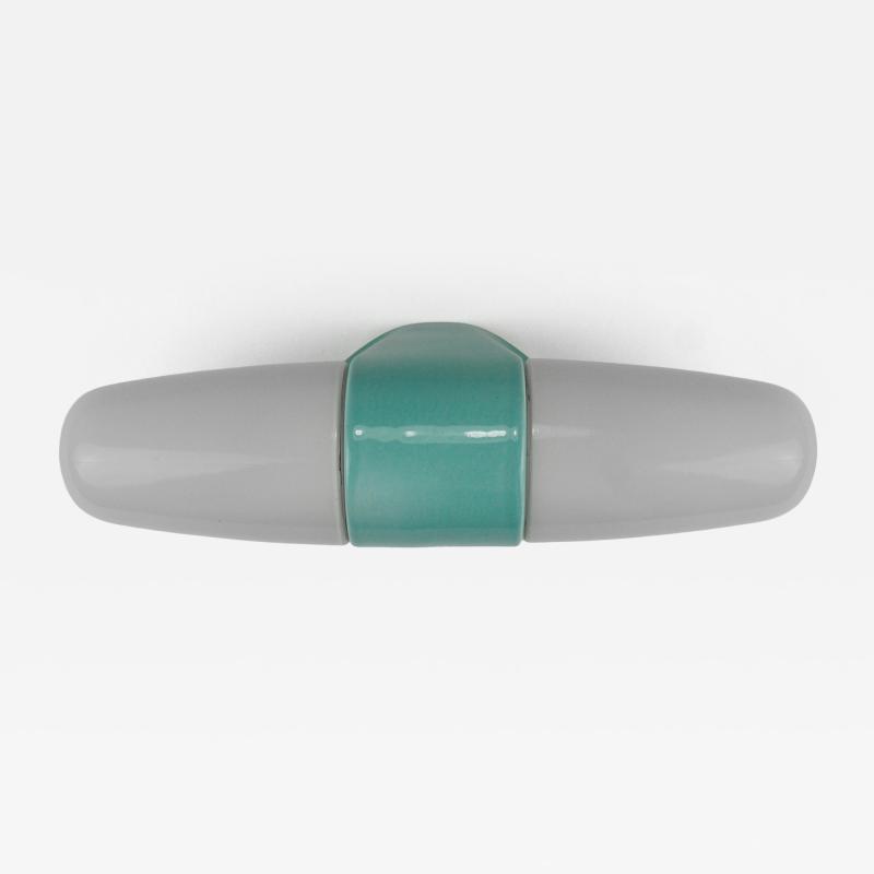 Wilhelm Wagenfeld Wilhelm Wagenfeld Bauhaus Turquoise Double Sconce Wall Light Germany 1950s