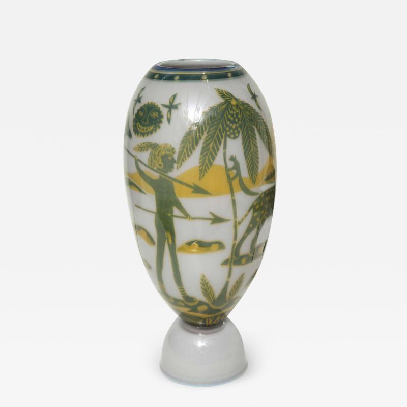 Wilke Adolfsson Swedish Studio Glass Vase by Wilke Adolfsson