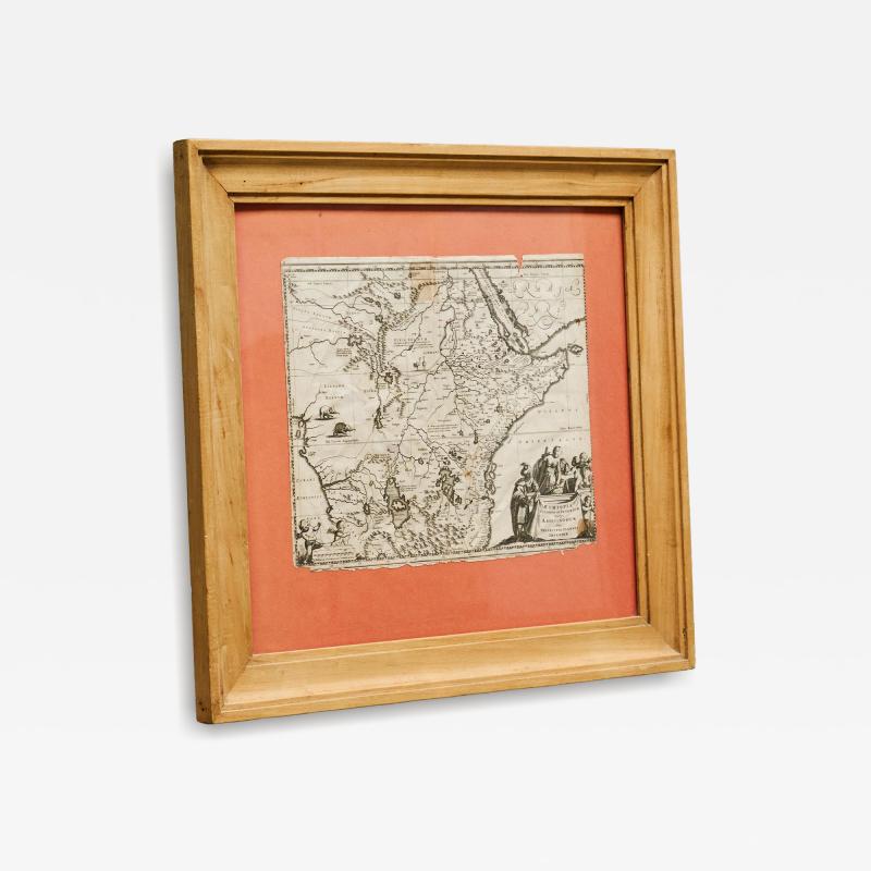 Willem Janszoon Blaeu Willem Janszoon Blaeu Rare Original 17th Century Map of Ethiopia in a Pine Frame
