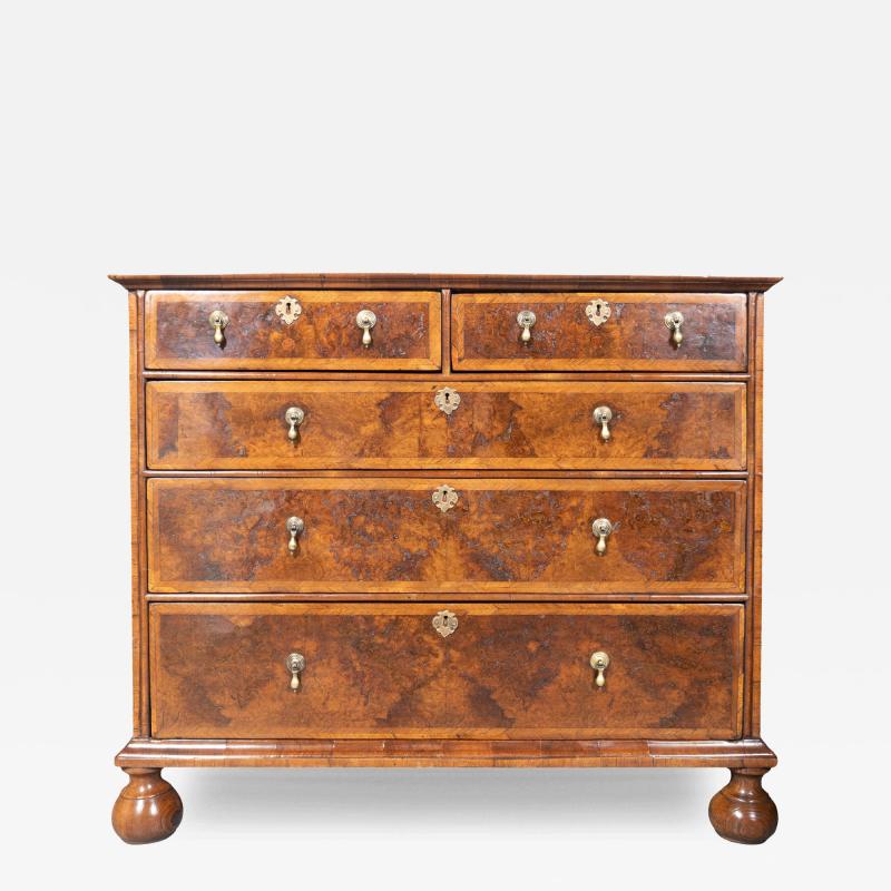 William And Mary Burl Walnut Chest Of Drawers