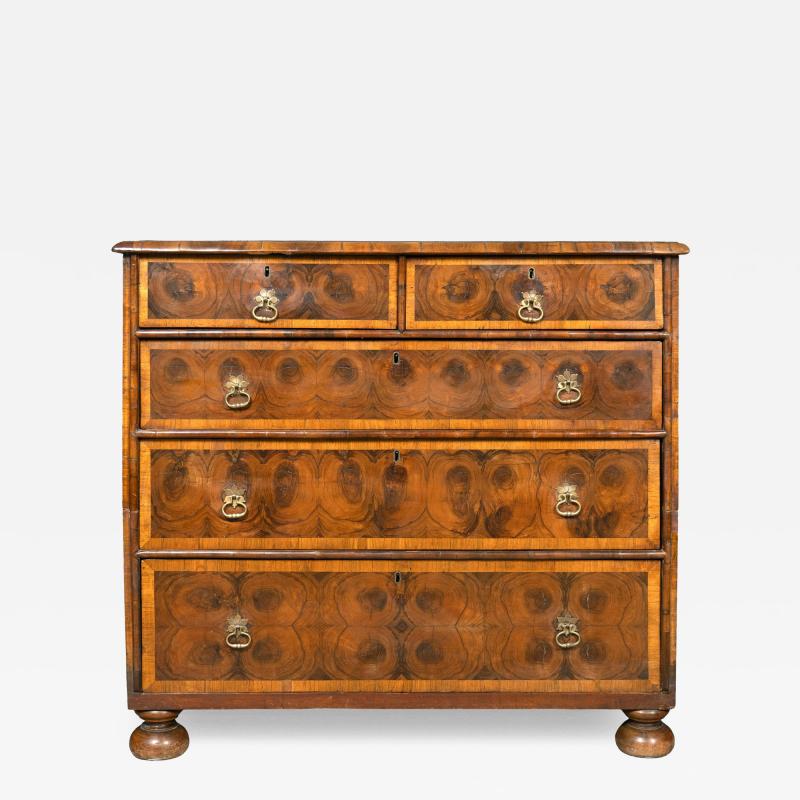 William And Mary Oyster Veneer Chest Of Drawers