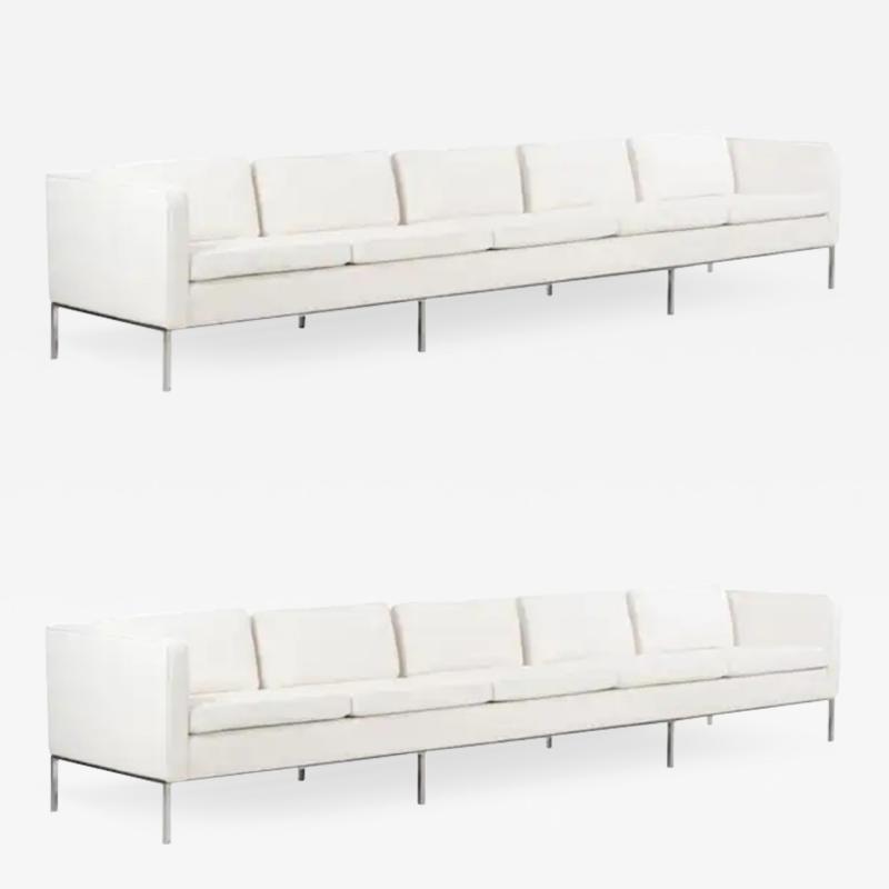 William Armbruster Pair of William Armbruster Monumental Five Seat Sofas in Chase Manhattan NYC