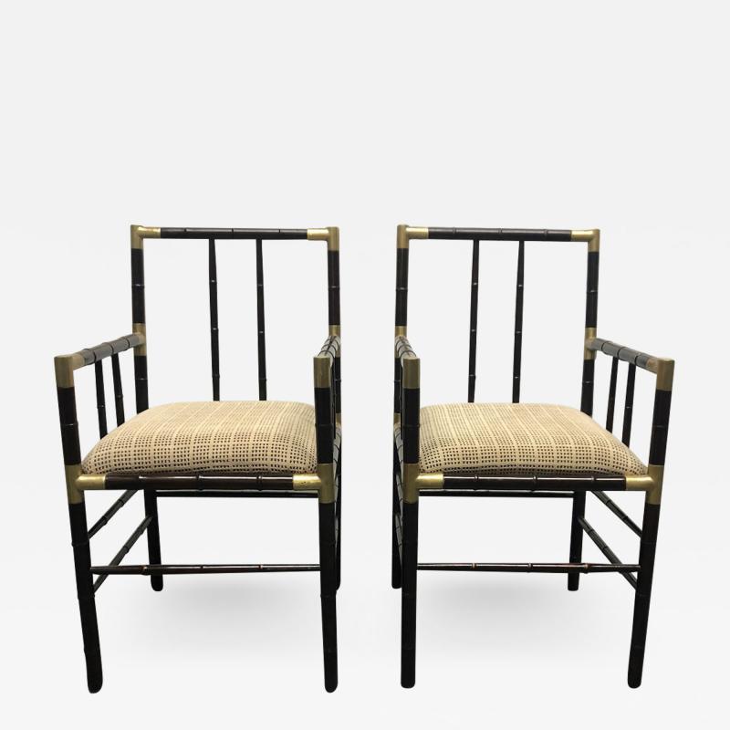 William Billy Haines Billy Haines Style Faux Bamboo Armchairs