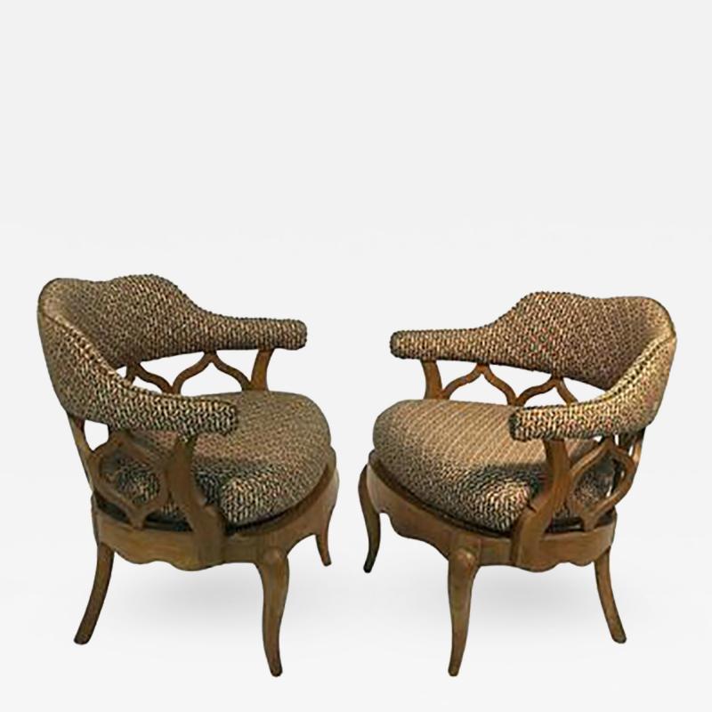 William Billy Haines Fabulous Pair of Sculptural Lounge Chairs in the manner of WIlliam Billy Haines