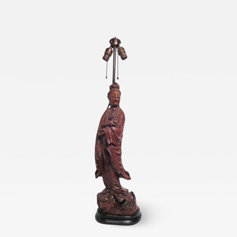 William Billy Haines Hand carved Teak Asian Lamp