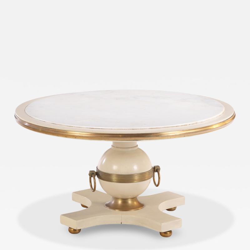 William Billy Haines Lacquered and Bronze Mounted Marble Top Coffee Table C 1960