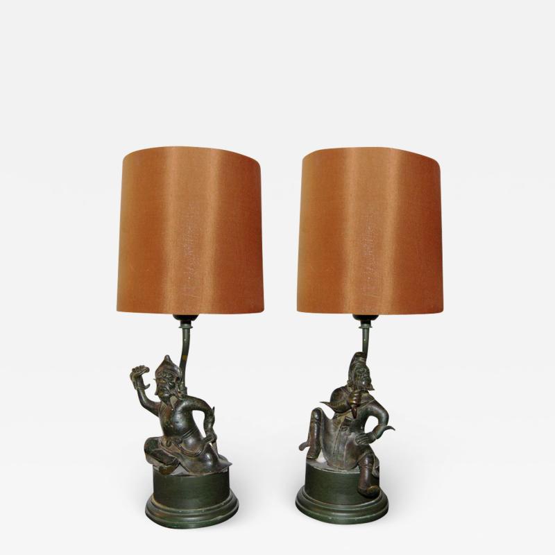 William Billy Haines Pair of Asian Warrior Table Lamps