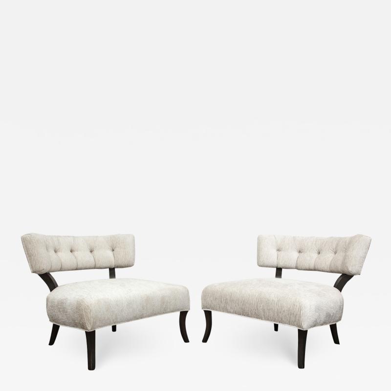 William Billy Haines Pair of Elegant Slipper Chairs in The Manner of Billy Haines 1940s