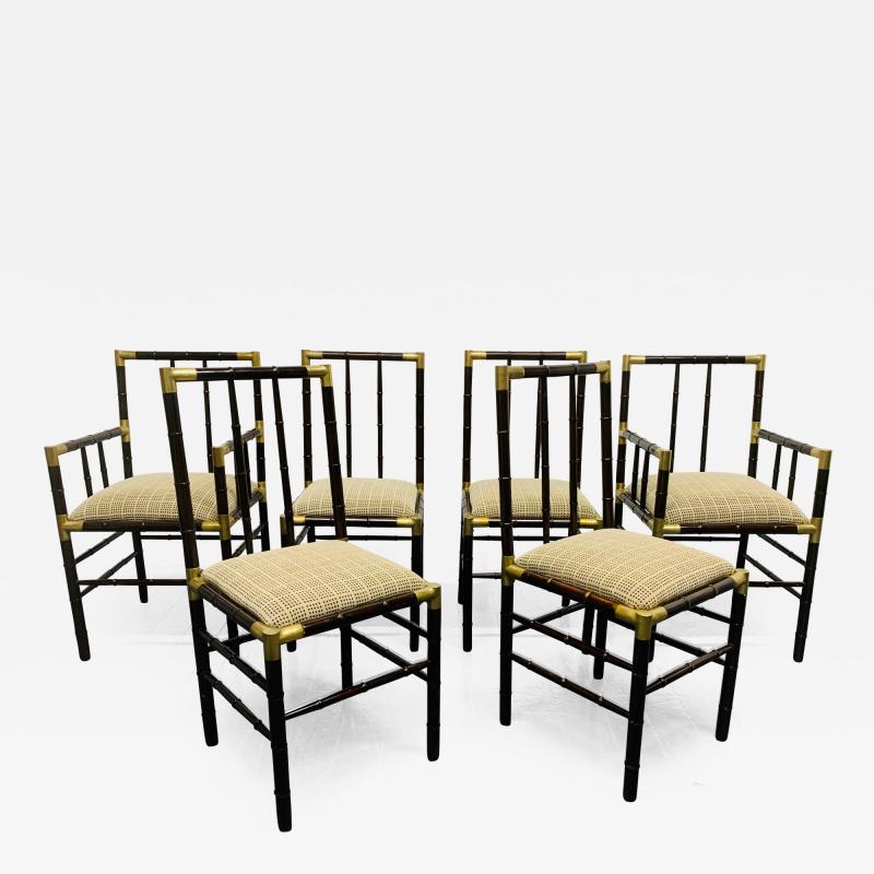 William Billy Haines Set of 6 Billy Haines Faux Bamboo Dining Chairs