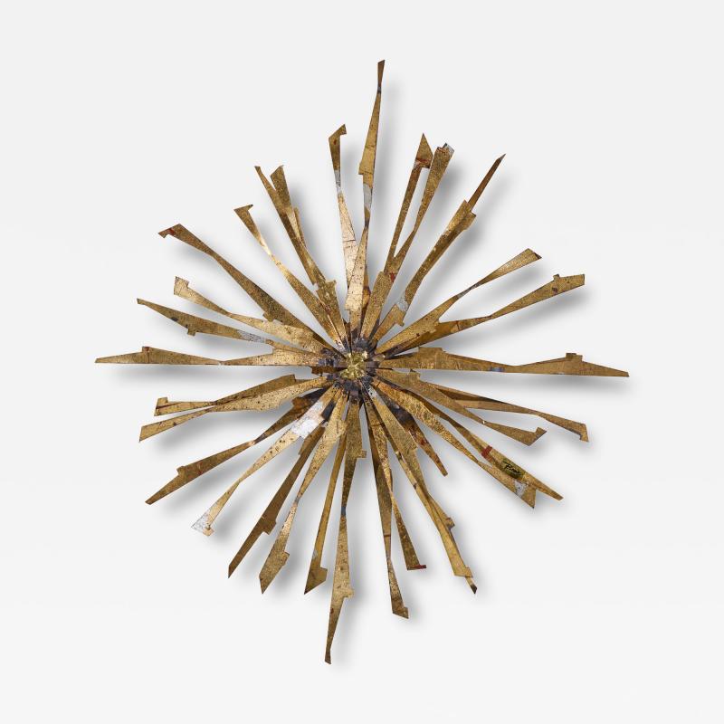 William Bowie William Bowie Mid Century Abstract Brass Wall Sculpture