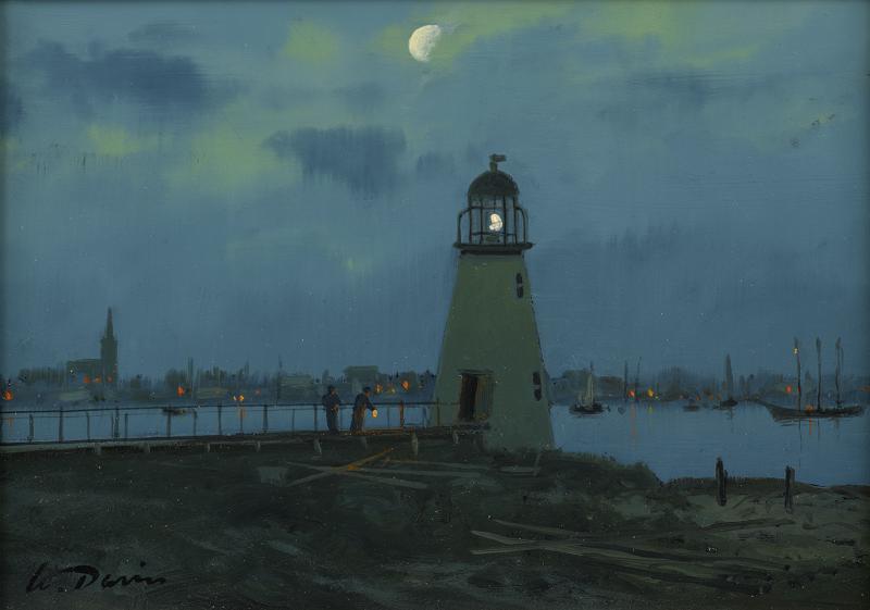William Davis Palmer Island Light New Bedford MA c 1870