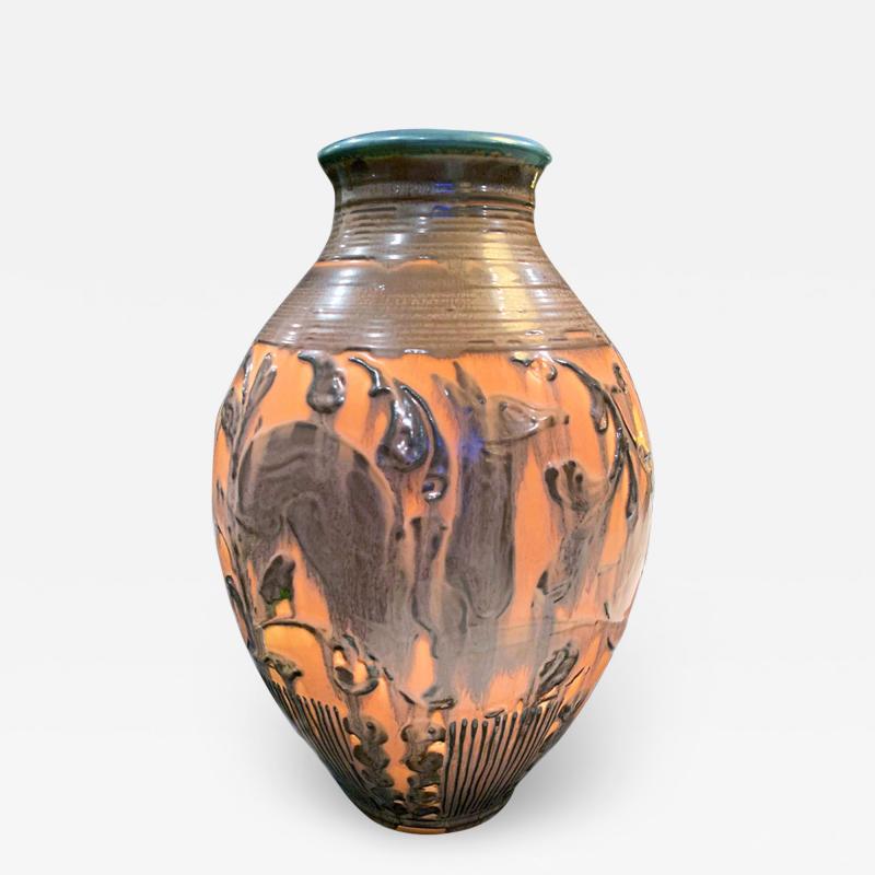 William E rnst Hentschel Prancing Deer by William Hentschel for Rookwood Pottery USA ceramic