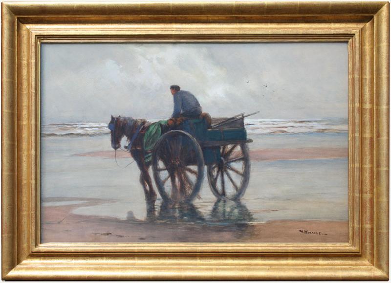 William Frederic Ritschel - Katwijk, Holland Cart Scene