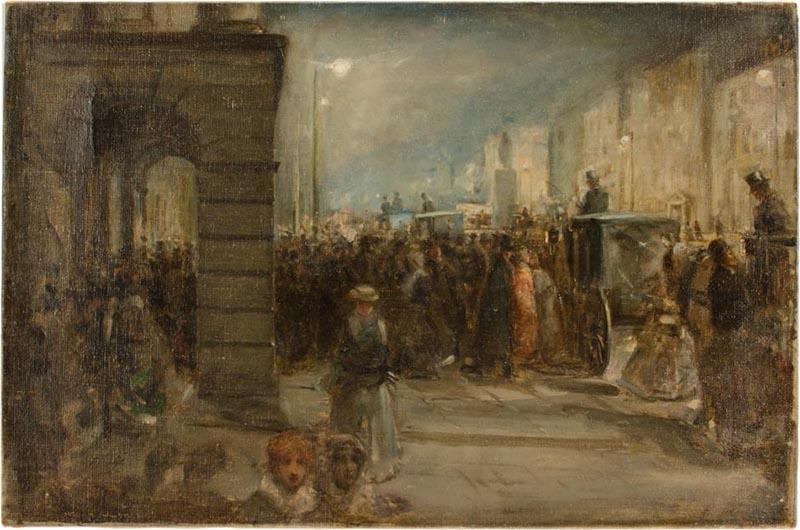 William Gordon Burn Murdoch British 1862 1939 Busy European Street Scene