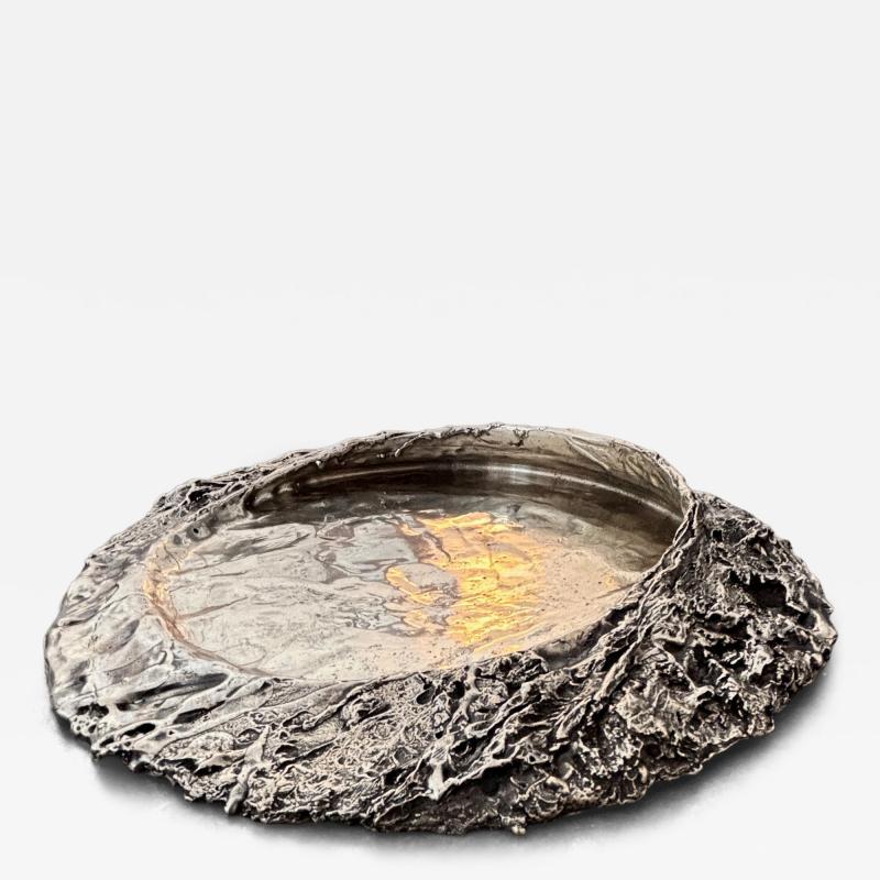 William Guillon WILLIAM GUILLON OMNIA VANITAS WHITE BRONZE SCULPTURAL DISH