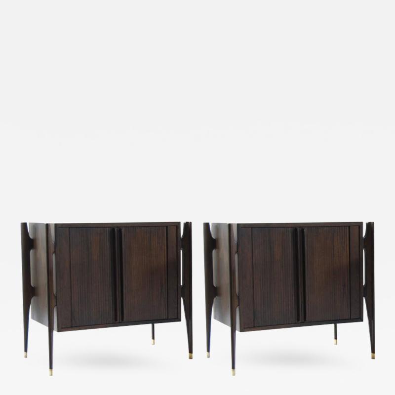 William Hinn William Hinn Sculptural Walnut End Tables