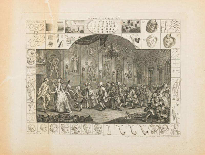 William Hogarth English Georgian Framed Print of Analysis of Beauty Plate II 
