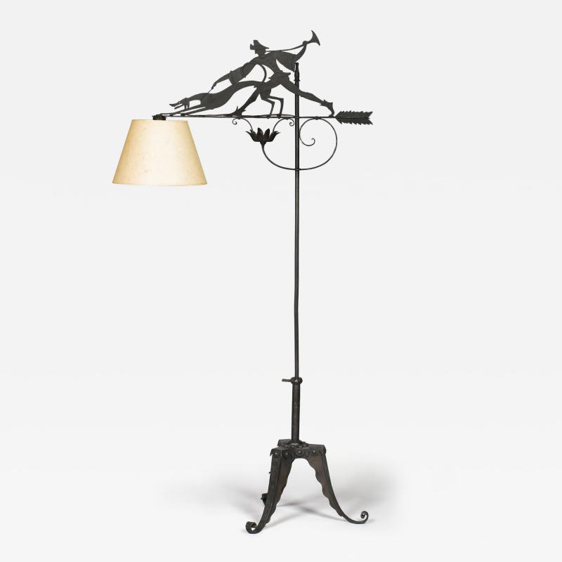 William Hunt Diederich Hunter and Dog Floor Lamp