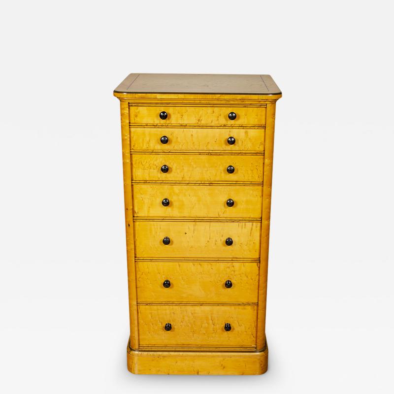 William IV Birds Eye Maple Wellington Chest by Holland Sons